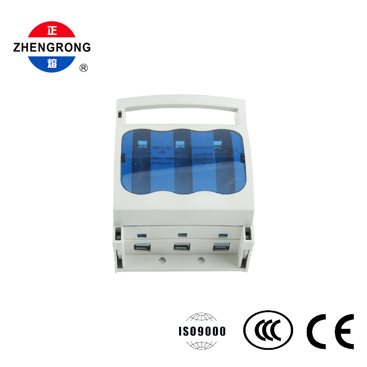 3 قطب فیوز سوئچ ڈس کنیکٹر 100A 690V DIN ریل