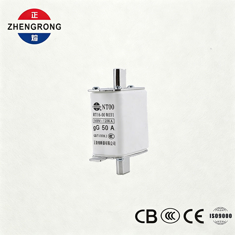 اعلی توڑنے کی صلاحیت NT00 50A فیوز - 500V 120kA سیرامک ​​جی جی فیوز لنک